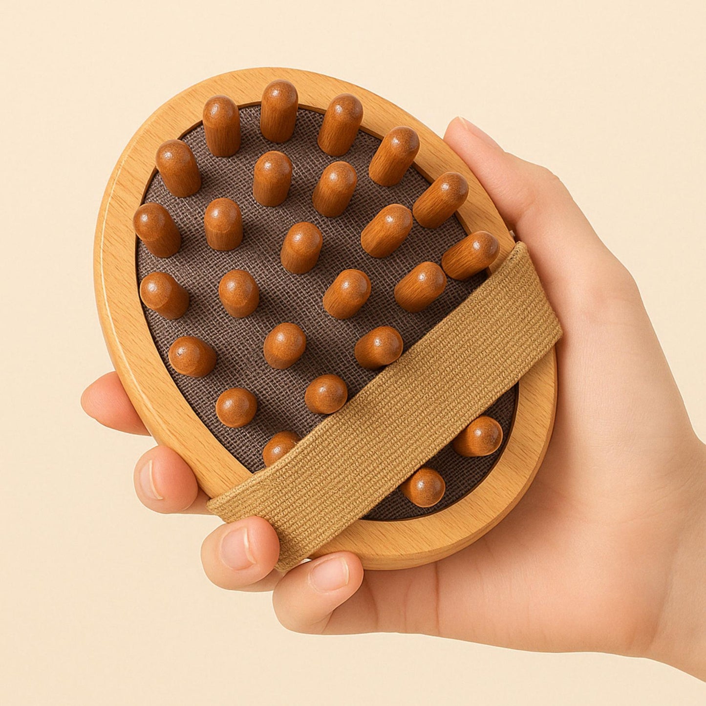 Anti-Cellulite Massage Brush - Natural Wood Body and Scalp Care
