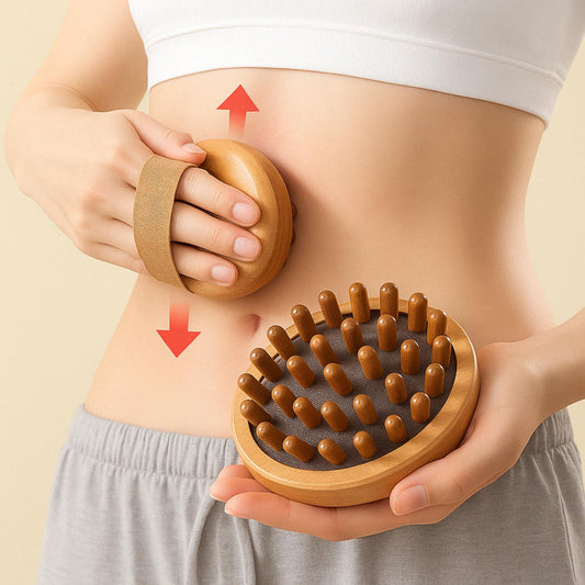 Anti-Cellulite Massage Brush - Natural Wood Body and Scalp Care