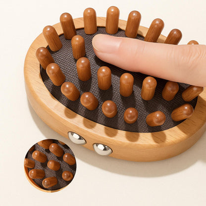 Anti-Cellulite Massage Brush - Natural Wood Body and Scalp Care